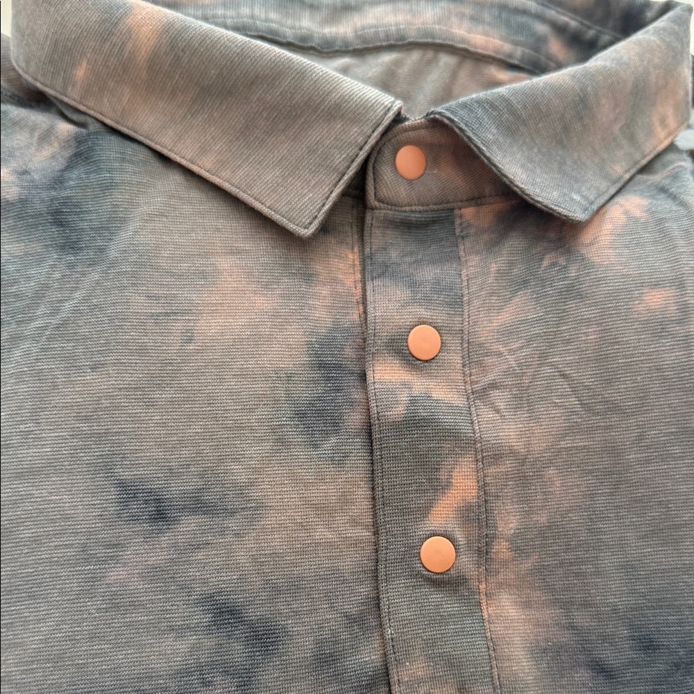 lululemon athletica Men's Polo - Black and Brown Tie-Dye - Picture 5 of 5